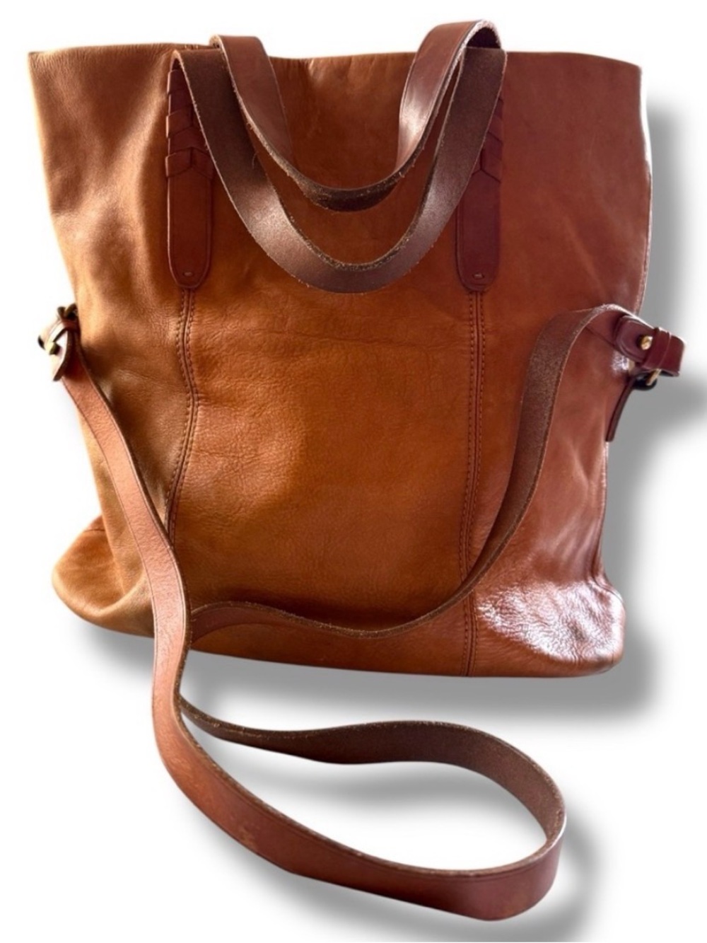 Madewell Dylan Convertible Leather Tote Bag Foldover
